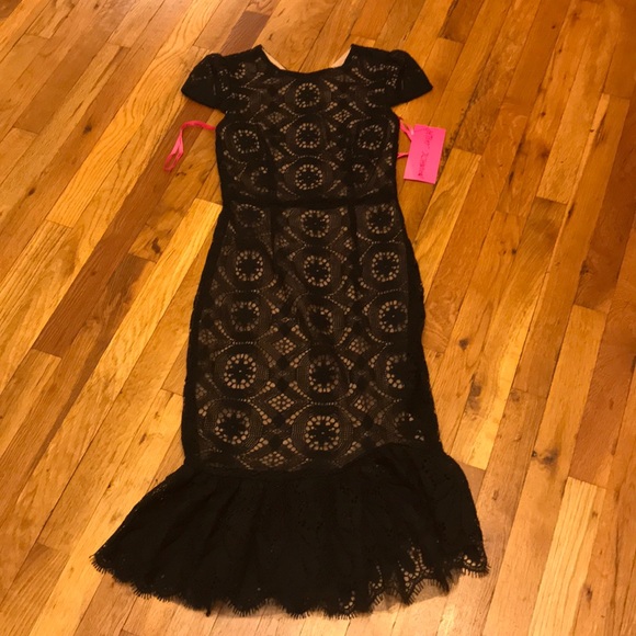 Betsey Johnson dress black lace NWT - Picture 3 of 8